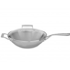 KitchenAid 13" Tri-Ply Stainless Steel Wok with Lid - KC2T13 KAD2641